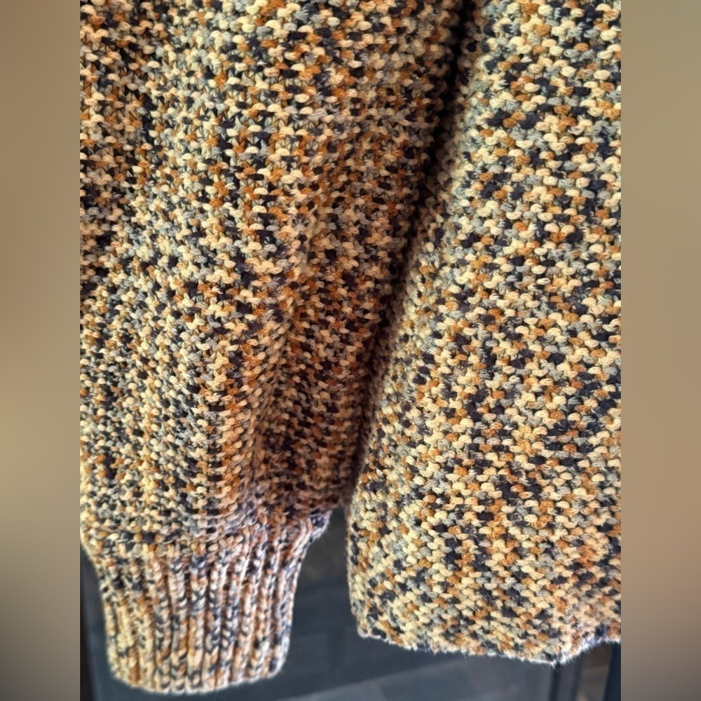 Viktoria & Woods Chunky Knit Sweater Jumper Blue Brown Speckled Off Shoulder - Picture 6 of 9